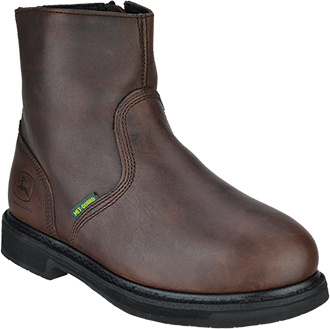 Men's John Deere 7" Steel Toe Side-Zipper Metguard Wellington Work Boot JD7305