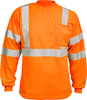 MAX Apparel Hi-Viz Class 3 Safety Orange Long Sleeve T-Shirt MAX465