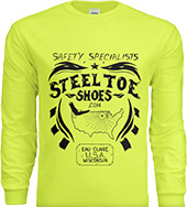 Steel-Toe-Shoes.com Long Sleeve T-Shirt (Safety Green)