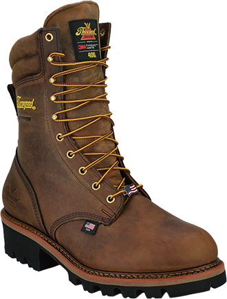 Men's Thorogood 9" Steel Toe WP/Insulated Logger Work Boot (U.S.A.) 804-3554