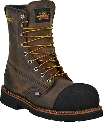 Thorogood Mens 8 Black Leather Laces Composite Toe Work Boots Thorogood Men main image 3