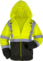 MAX Apparel Hi-Viz Class 3 Full-Zip Hooded Sweatshirt MAX620